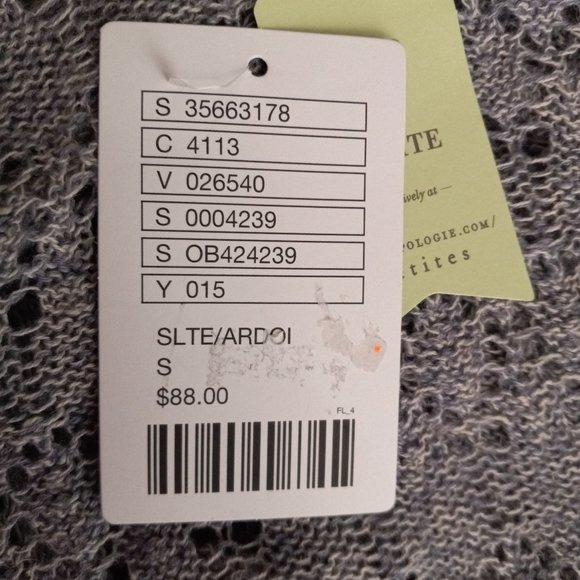 Anthropologie Moth S Pointelle Hooded Sweater Tunic Linen Blend Pullover - Picture 15 of 16